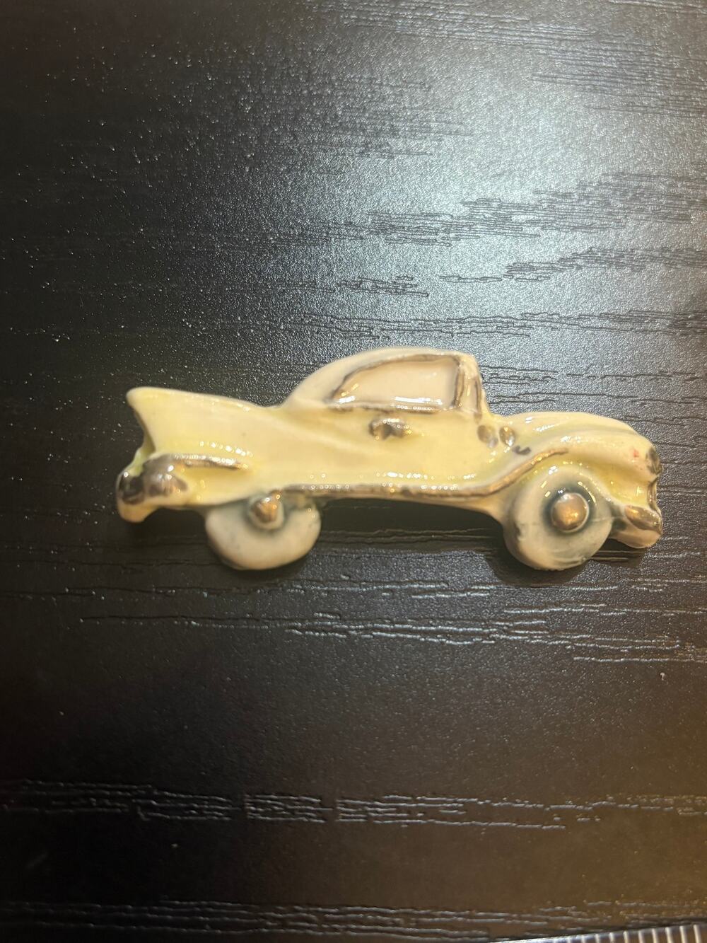 Vintage Ceramic 1950s Cadillac Car Brooch Mid Century